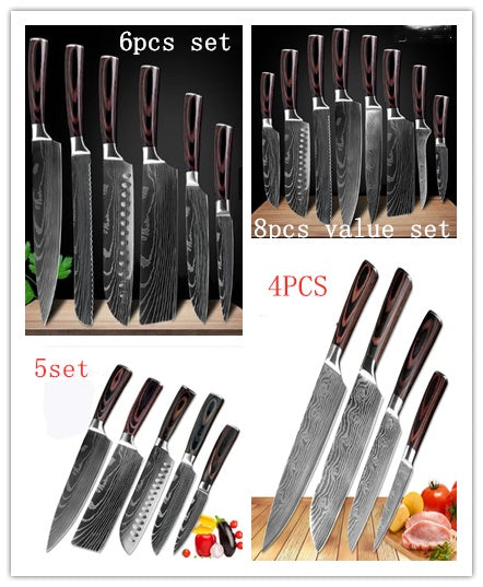 8-piece Set Chef Kitchen Knife Cooking