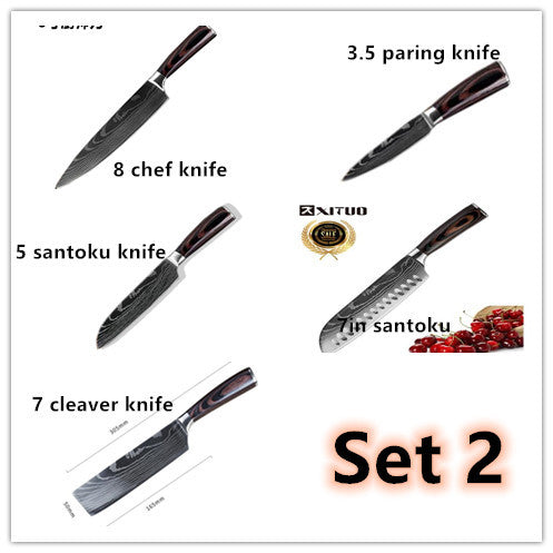 8-piece Set Chef Kitchen Knife Cooking