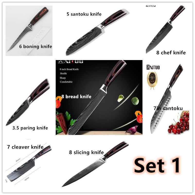 8-piece Set Chef Kitchen Knife Cooking