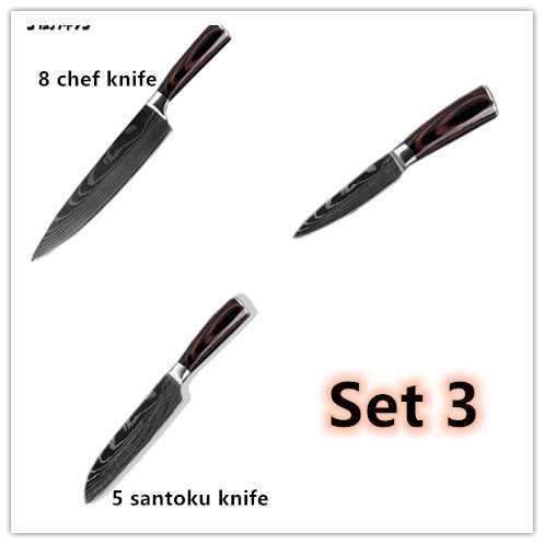 8-piece Set Chef Kitchen Knife Cooking