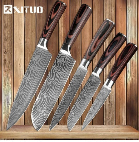 8-piece Set Chef Kitchen Knife Cooking